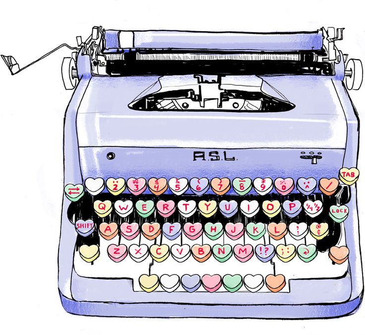 conversation heart typewriter